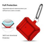 Wholesale Heavy Duty Shockproof Armor Hybrid Protective Case Cover for Apple Airpods 2 / 1 (Red)